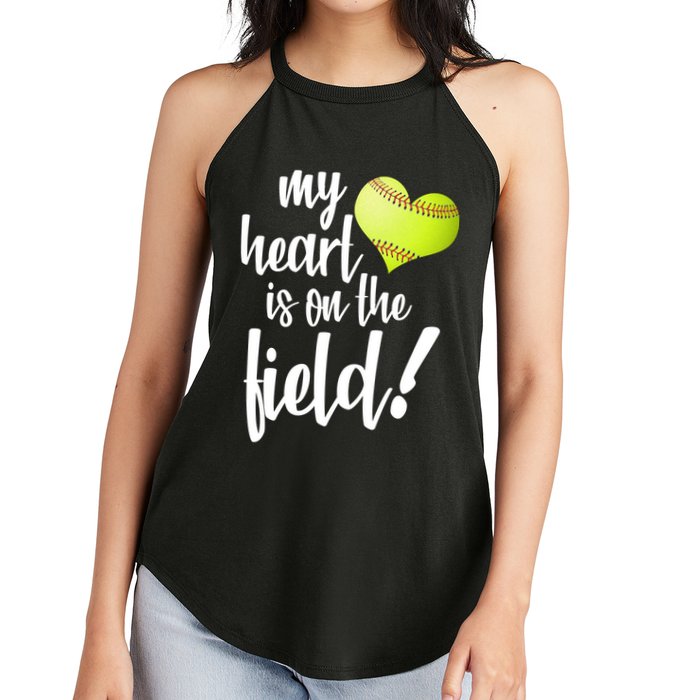 My Heart Is On The Field Baseball Player Women's Perfect Tri Rocker Tank