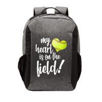 My Heart Is On The Field Baseball Player Vector Backpack