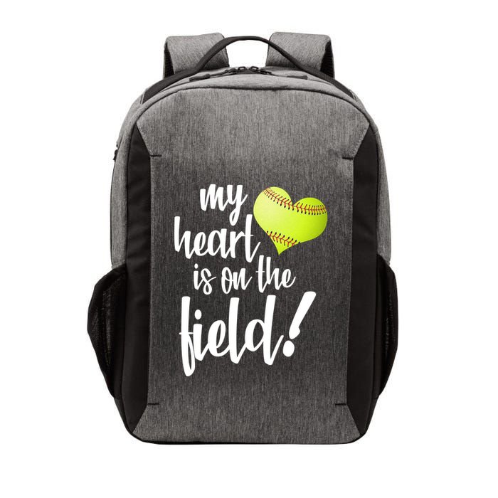 My Heart Is On The Field Baseball Player Vector Backpack