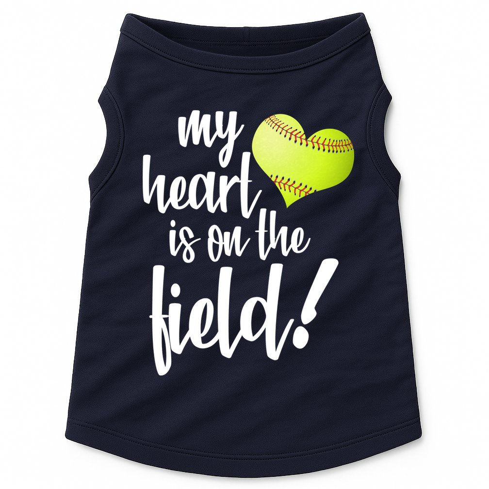 My Heart Is On The Field Baseball Player Doggie Tank