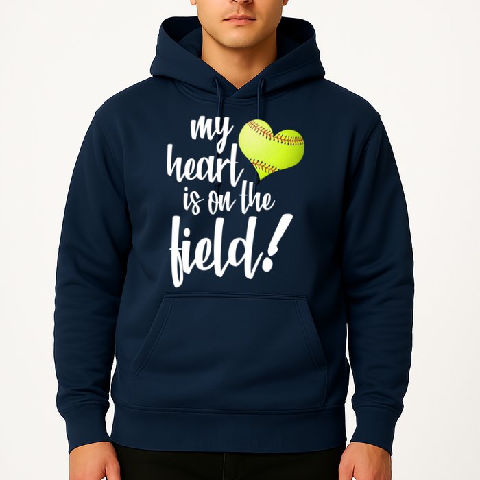 My Heart Is On The Field Baseball Player Hoodie