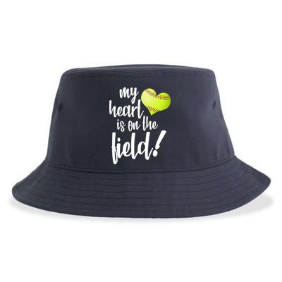 My Heart Is On The Field Baseball Player Sustainable Bucket Hat