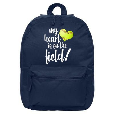 My Heart Is On The Field Baseball Player 16 in Basic Backpack
