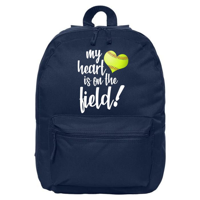 My Heart Is On The Field Baseball Player 16 in Basic Backpack