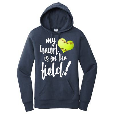 My Heart Is On The Field Baseball Player Women's Pullover Hoodie