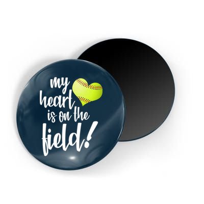 My Heart Is On The Field Baseball Player Magnet