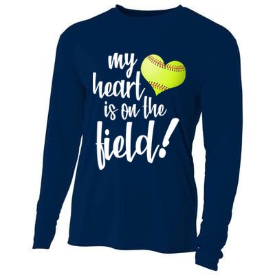 My Heart Is On The Field Baseball Player Cooling Performance Long Sleeve Crew