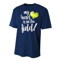 My Heart Is On The Field Baseball Player Youth Performance Sprint T-Shirt