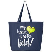 My Heart Is On The Field Baseball Player 25L Jumbo Tote