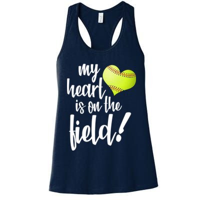 My Heart Is On The Field Baseball Player Womens Tank Top