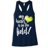 My Heart Is On The Field Baseball Player Womens Tank Top