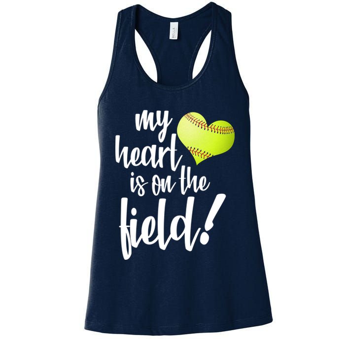 My Heart Is On The Field Baseball Player Womens Tank Top
