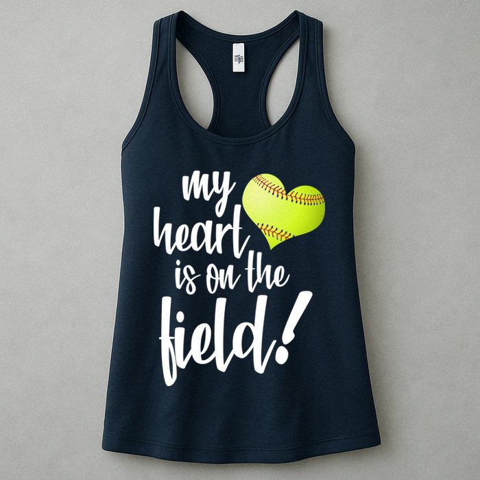 My Heart Is On The Field Baseball Player Womens Tank Top