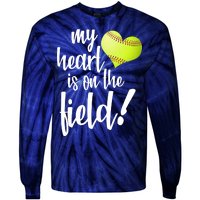 My Heart Is On The Field Baseball Player Tie-Dye Long Sleeve Shirt