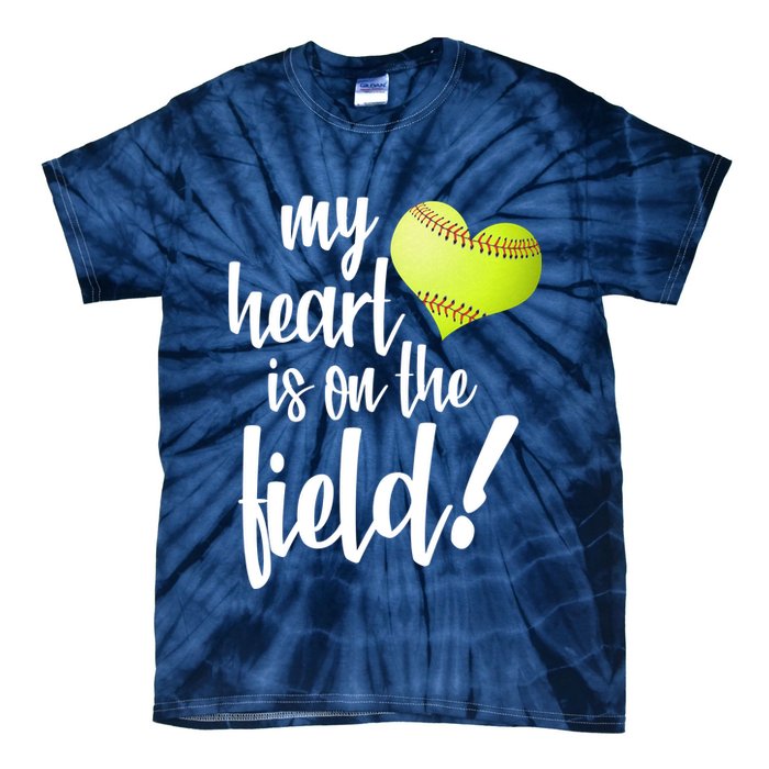 My Heart Is On The Field Baseball Player Tie-Dye T-Shirt