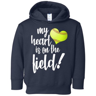 My Heart Is On The Field Baseball Player Toddler Hoodie