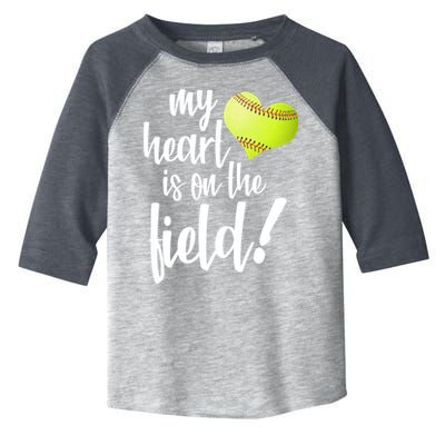 My Heart Is On The Field Baseball Player Toddler Fine Jersey T-Shirt