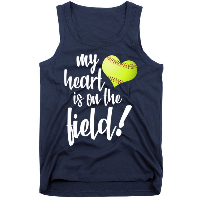 My Heart Is On The Field Baseball Player Tank Top