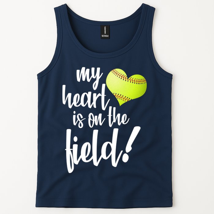 My Heart Is On The Field Baseball Player Tank Top