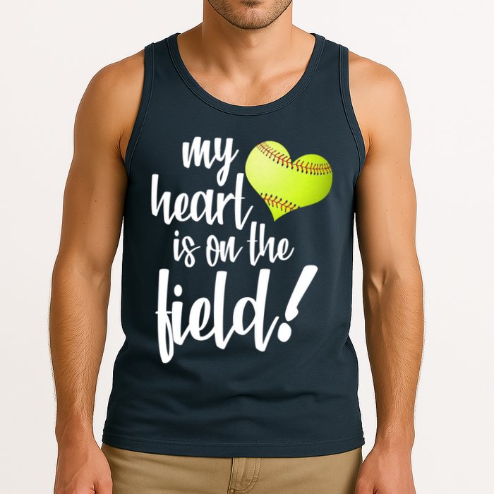 My Heart Is On The Field Baseball Player Tank Top