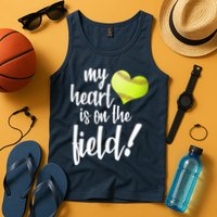 My Heart Is On The Field Baseball Player Tank Top