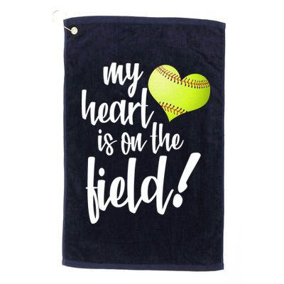 My Heart Is On The Field Baseball Player Golf Towel