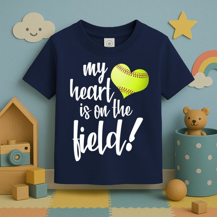 My Heart Is On The Field Baseball Player Toddler T-Shirt