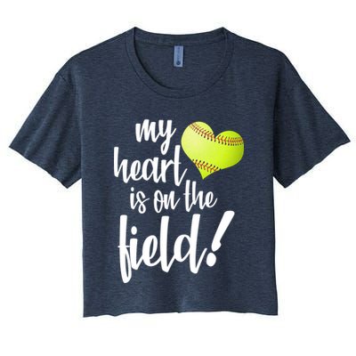 My Heart Is On The Field Baseball Player Crop Top
