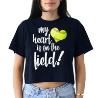 My Heart Is On The Field Baseball Player Crop Top