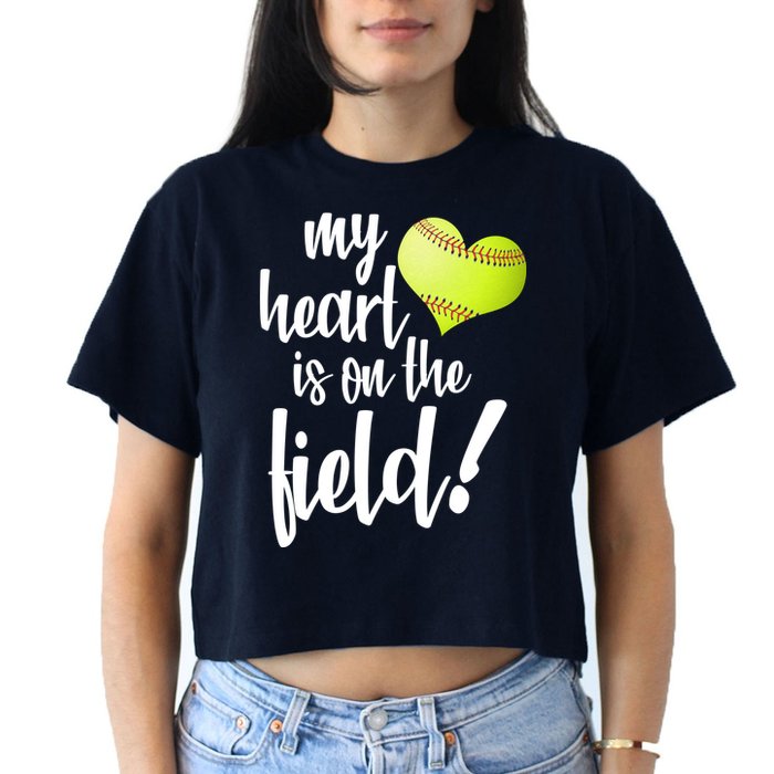My Heart Is On The Field Baseball Player Crop Top