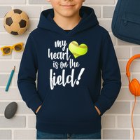 My Heart Is On The Field Baseball Player Kids Hoodie