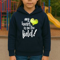 My Heart Is On The Field Baseball Player Kids Hoodie