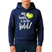 My Heart Is On The Field Baseball Player Kids Hoodie