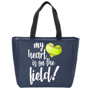 My Heart Is On The Field Baseball Player Zip Tote Bag