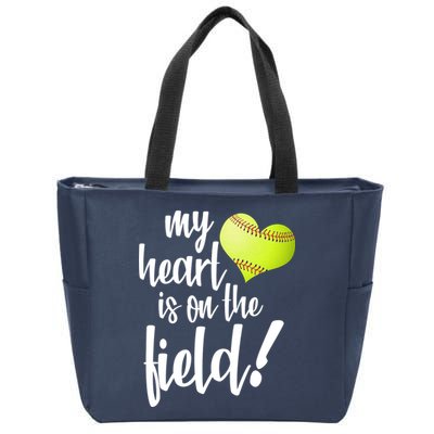 My Heart Is On The Field Baseball Player Zip Tote Bag