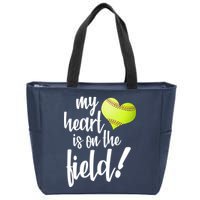 My Heart Is On The Field Baseball Player Zip Tote Bag