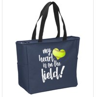 My Heart Is On The Field Baseball Player Zip Tote Bag