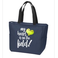 My Heart Is On The Field Baseball Player Zip Tote Bag
