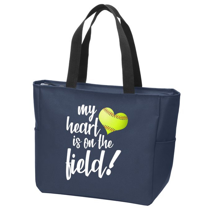 My Heart Is On The Field Baseball Player Zip Tote Bag