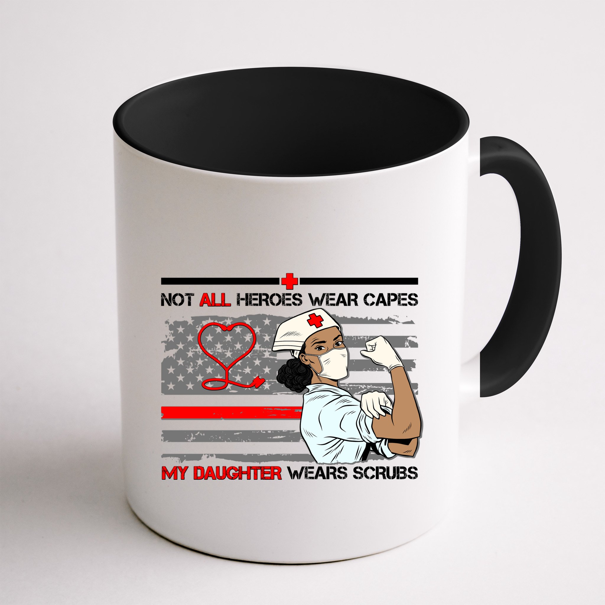 My Hero Daughter Wears Scrubs Nurse Mug