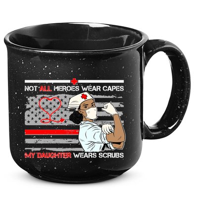 My Hero Daughter Wears Scrubs Nurse 15oz Campfire Ceramic Mug