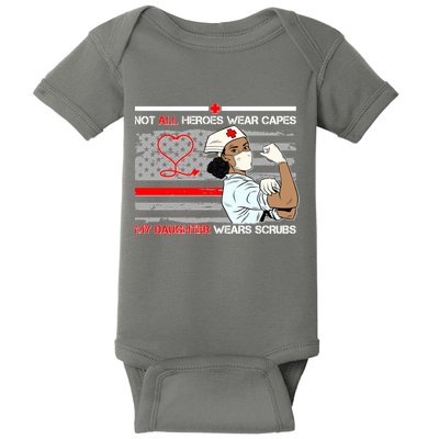 My Hero Daughter Wears Scrubs Nurse Baby Bodysuit