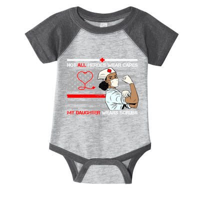 My Hero Daughter Wears Scrubs Nurse Infant Baby Jersey Bodysuit