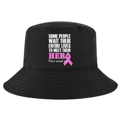 My Hero Raised Me Breast Cancer Awareness Cool Comfort Performance Bucket Hat