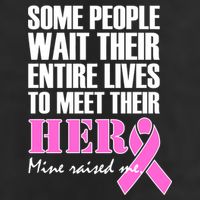 My Hero Raised Me Breast Cancer Awareness 7 Panel Mesh Trucker Snapback Hat