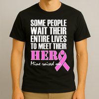 My Hero Raised Me Breast Cancer Awareness T-Shirt