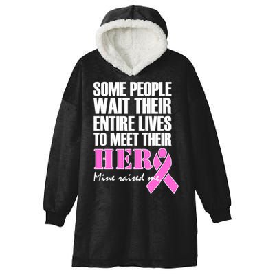 My Hero Raised Me Breast Cancer Awareness Hooded Wearable Blanket