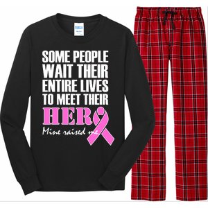 My Hero Raised Me Breast Cancer Awareness Long Sleeve Pajama Set