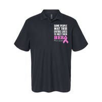 My Hero Raised Me Breast Cancer Awareness Softstyle Adult Sport Polo