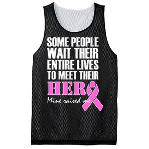 My Hero Raised Me Breast Cancer Awareness Mesh Reversible Basketball Jersey Tank